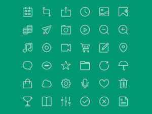 36 Thin Line Icons PSD