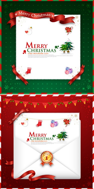 Elegant Merry Christmas Greeting Card Design Vector