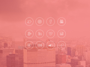 Flat iOS 7 Style Social Media Line Icons PSD
