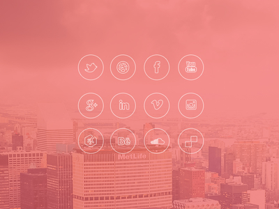 Flat iOS 7 Style Social Media Line Icons PSD