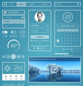 White Stripes UI Kit PSD
