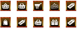 10 Wooden Shopping Icons