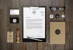 Brown and Black Branding & Identity MockUp PSD
