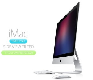 iMac Side View Mockup PSD
