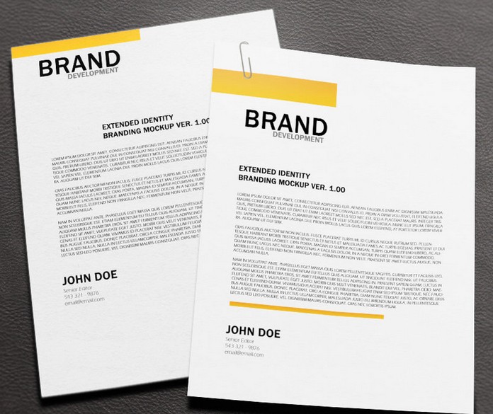 Brand Letterhead Mockup PSD
