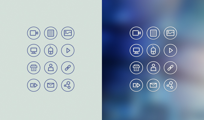 Circular Thin Line Icon Set