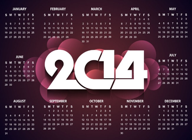 Creative 2014 Calendar Vector