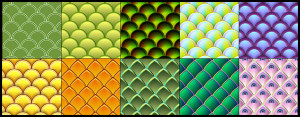 Set Of Fish and Serpent Scale Vector Patterns 02