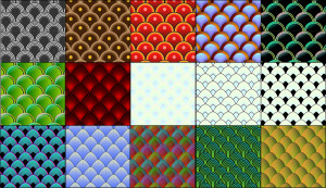 Set Of Fish and Serpent Scale Vector Patterns 01