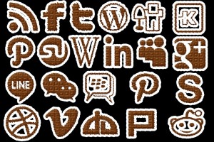 Chocolate Cream Social Media Icons Set PSD