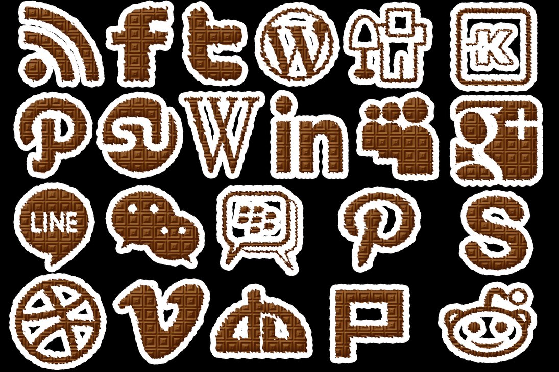 Chocolate Cream Social Media Icons Set PSD