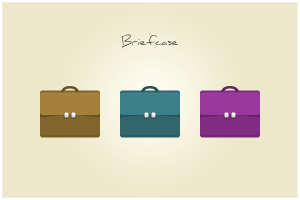 Colored Flat Briefcase Icons PSD