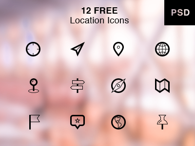 Location Icons PSD
