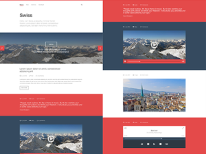 Swiss - Flat Red Tumblr Theme PSD