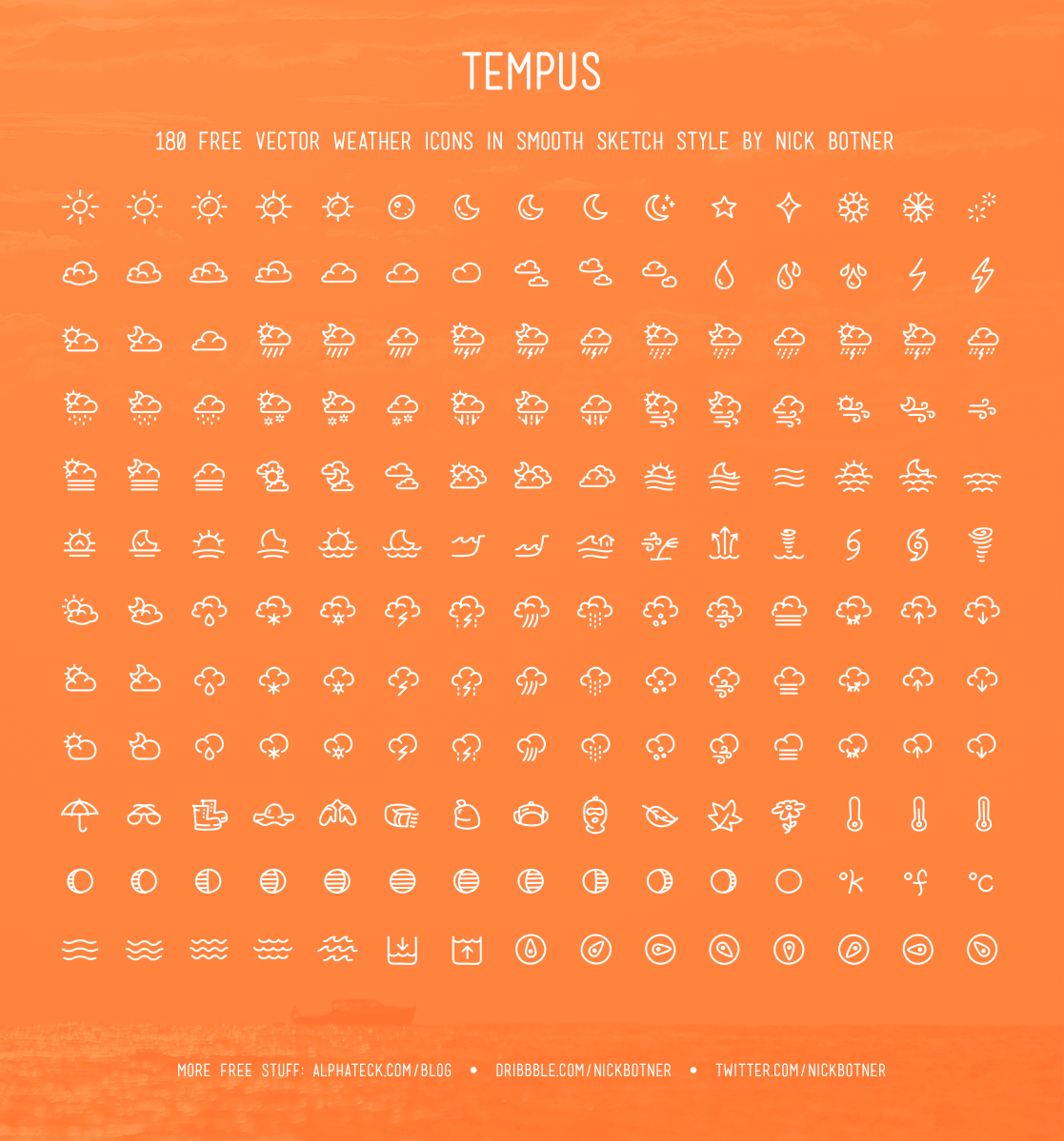 180 Free Weather Icons - Tempu