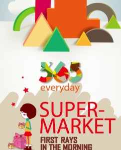 365 Everyday Super Market Brochure Cover Vector