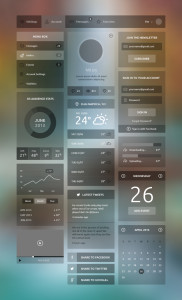 Flat Transparent UI Kit PSD