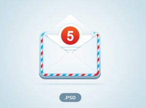 Mail Icon with Unread Messages PSD