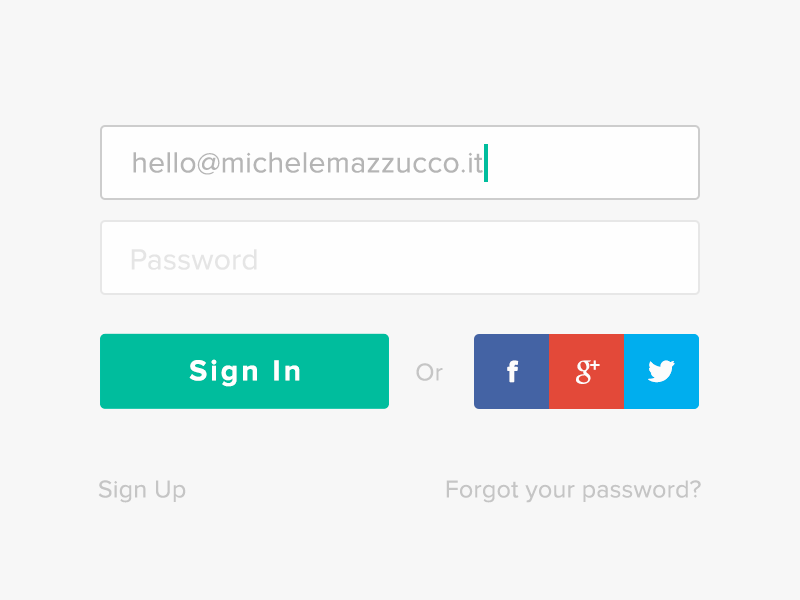 Flat Sign In UI Design PSD