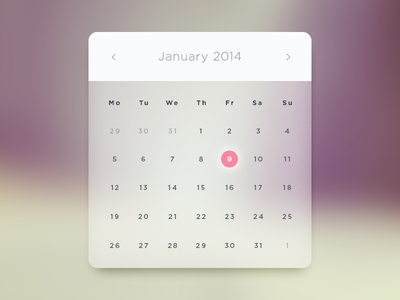 Glass Calendar Widget PSD