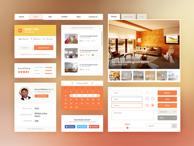 Real Estate & Booking UI Kit PSD
