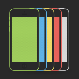 Flat iPhone 5C Mockups PSD