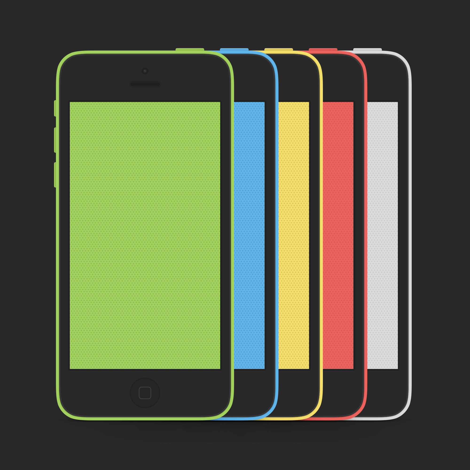 Flat iPhone 5C Mockups PSD