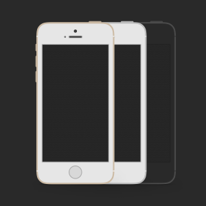 Flat iPhone 5S Mockups PSD