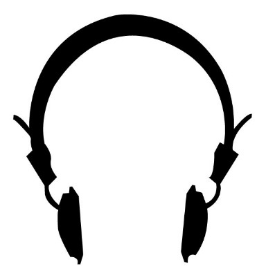 Simple Headphones Silhouette Vector