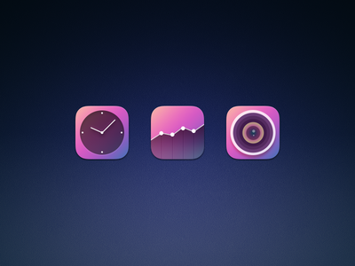 3 Lovely Pink App Icons PSD