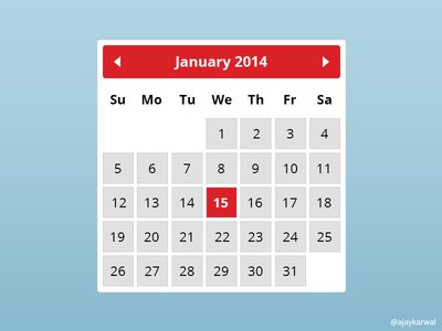 Minimal Calendar Widget PSD