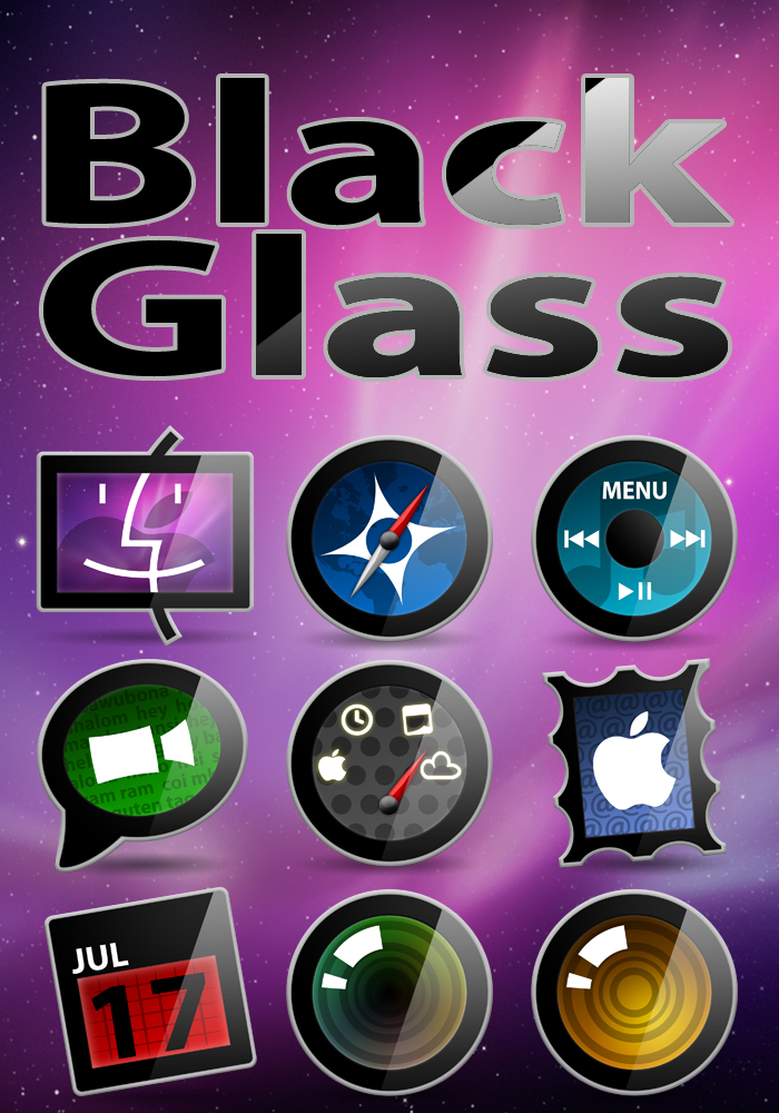 Black Glass Icon Set