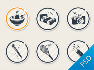 Circular Life Icon Set PSD