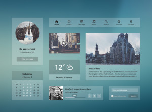 Light Blue Transparent UI Kit PSD