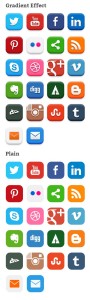 20 Popular Social Media Icons PSD