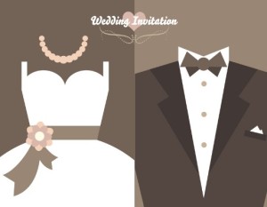 Romantic Wedding Invitation Design Vector