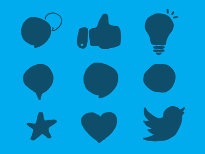 9 Random Hand Drawn Icons Vector
