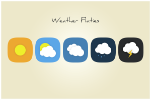 Cute Rounded Weather Icons PSD