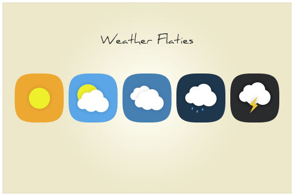 Cute Rounded Weather Icons PSD