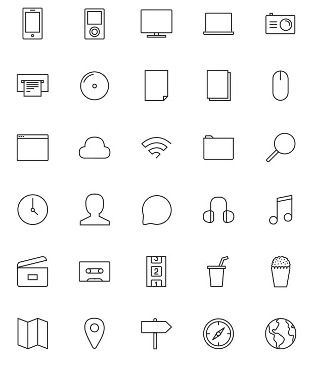 Stripes & Co Line Icon Set Vector