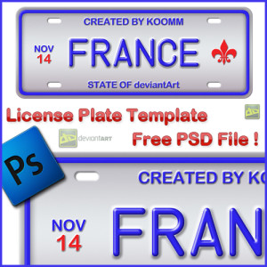 License Plate PSD Template