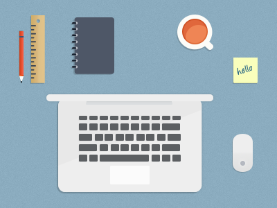 Set Of Flat Desktop Objects PSD