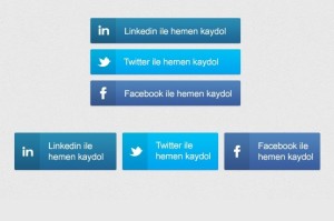 Flat Social Media Buttons PSD