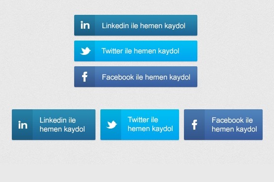 Flat Social Media Buttons PSD