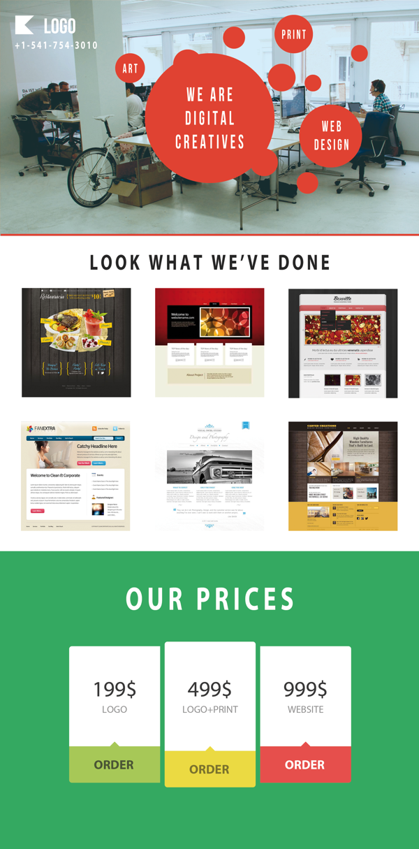 Responsive E-Commerce Web Page Template PSD