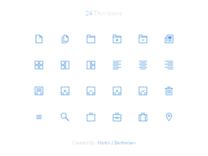 24 Thin Line Icons PSD (32x32px)