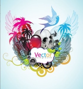 Music Art Grunge Background Vector 02