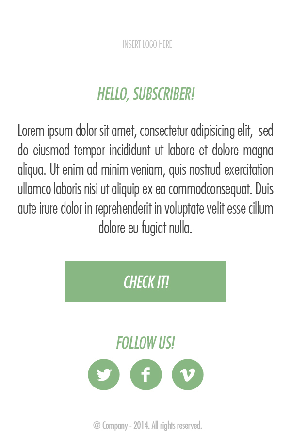 Simple Flat Email Template PSD