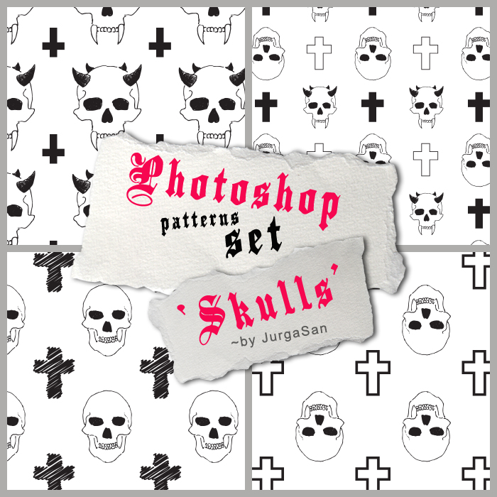 Skull Pattern Set Photoshop Pattern