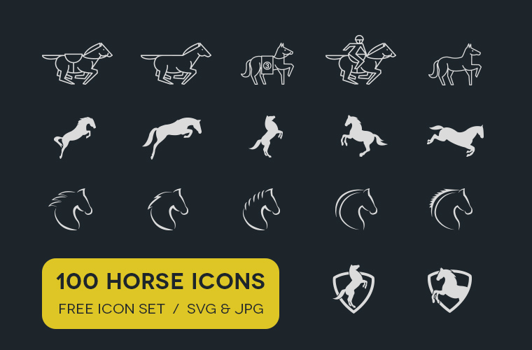 100 Unique Vector Horse Icons